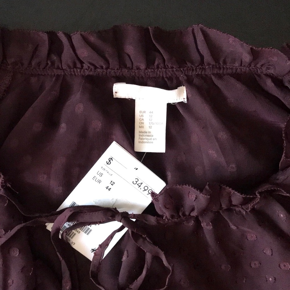 H&M Burgundy Flounced Dress - Picture 6 of 7